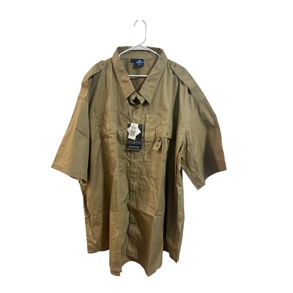 Propper NWT Men's Short Sleeve Lightweight Tactical Shirt Sz 7XL Tan Brown